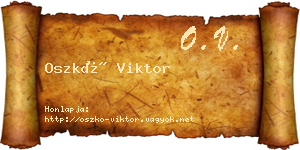 Oszkó Viktor névjegykártya